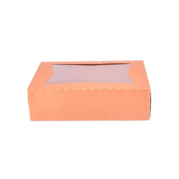 Champion Southern Paperboard Bakery Box w/ Window Kraft 14 in. X 10 in. X 4 in., 100PK - 24263K