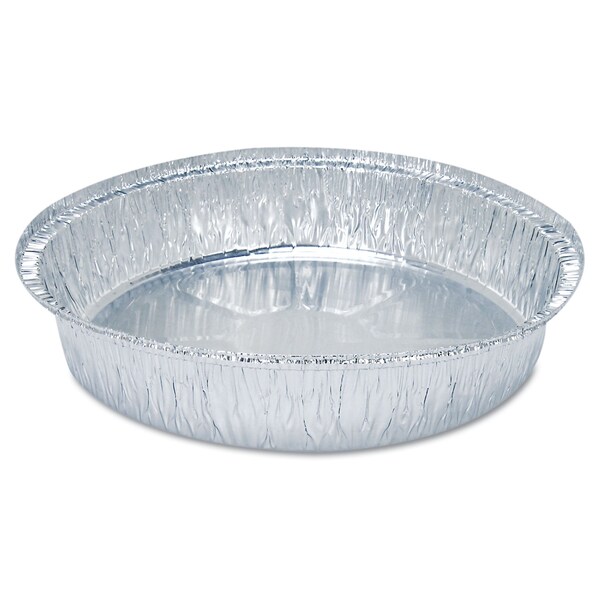 Hfa Round Aluminum Container, 48 oz, 9in. Diameter, Silver, 500PK - 204630