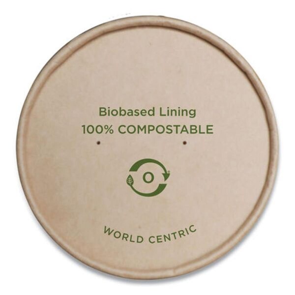 World Centric Paper Lids for 8 oz Bowls, Natural, 500PK - WORBOLPA8K