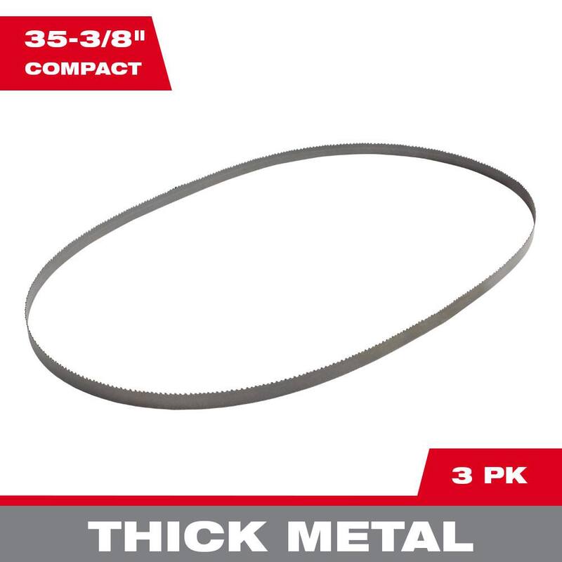 Milwaukee Hoja de Sierra de Cinta Bimetálica Compacta de 10 TPI de 35-3/8 pulgadas (paquete de 3) para M18 FUEL/Cortadora de Sierra de Cinta Compacta con Cable - 48-39-0509