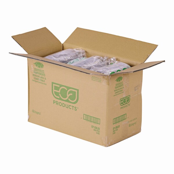 Eco-Products Renewable and Compostable Lids for 24, 32 and 48 oz Salad Bowls, Clear, Plastic, 300PK - EP-SBLID