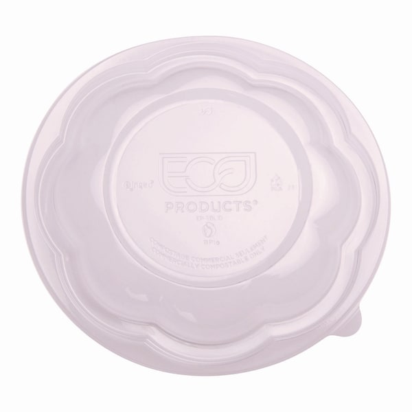 Eco-Products Renewable and Compostable Lids for 24, 32 and 48 oz Salad Bowls, Clear, Plastic, 300PK - EP-SBLID