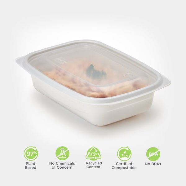 Good Natured Products Microwavable Lid For 16, 24 & 32 Oz. Goodtogo Containers, Mist, Cpla, 450/Case, 450Pk - BDV09016
