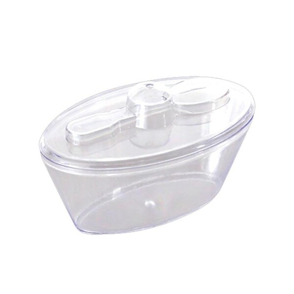 Smarty Had A Party 4 oz. Clear Oval Plastic Mini Cup with Lid and Spoon (288 Cups), 288PK - 2636-CASE