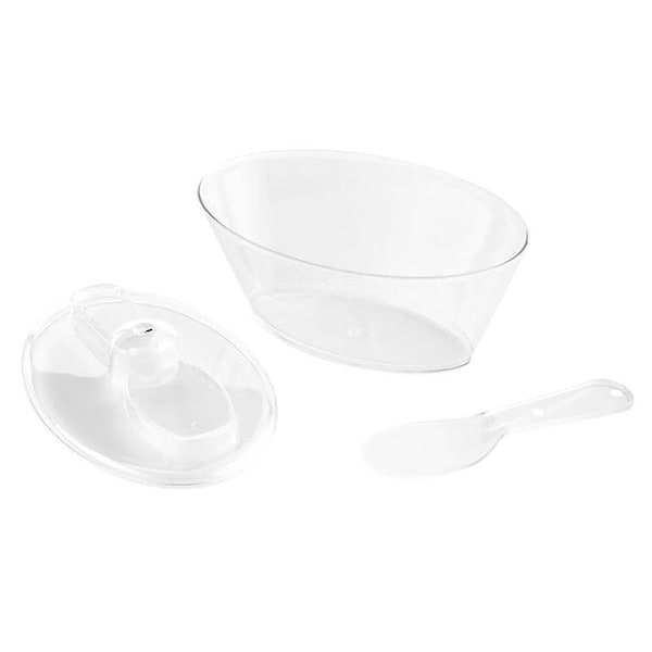 Smarty Had A Party 4 oz. Clear Oval Plastic Mini Cup with Lid and Spoon (288 Cups), 288PK - 2636-CASE