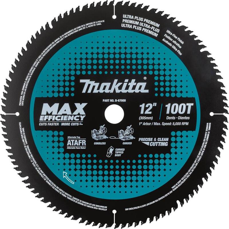 Makita 12 pulgadas 100 dientes hoja de sierra inglete con punta de carburo de máxima eficiencia - B-67000