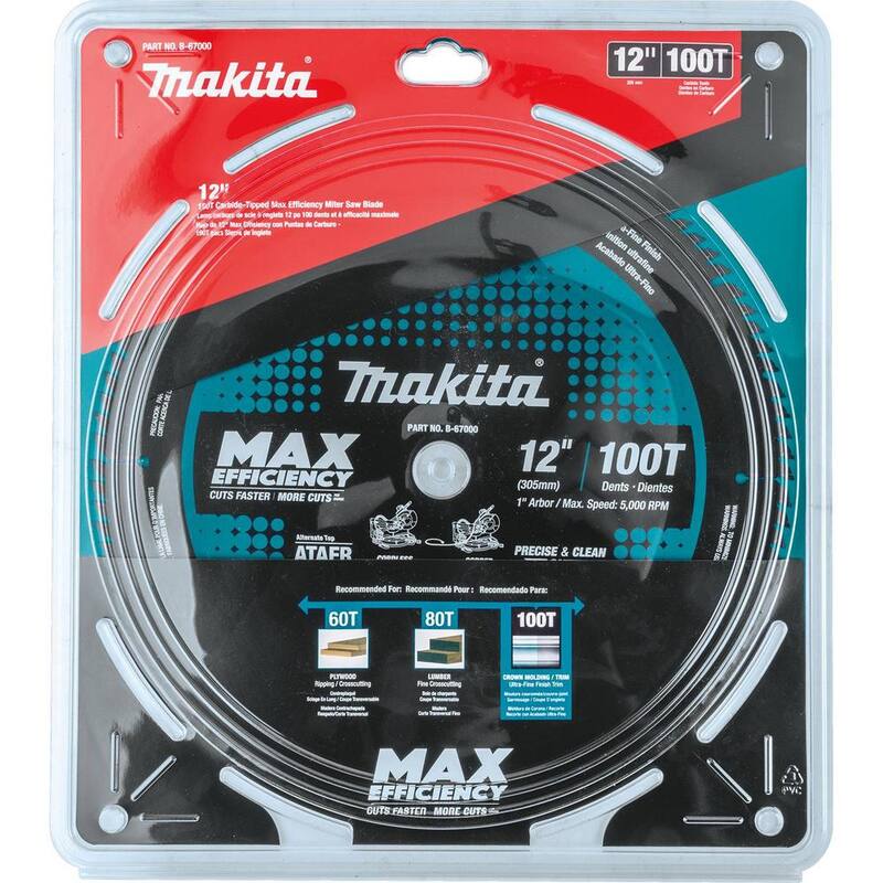 Makita 12 pulgadas 100 dientes hoja de sierra inglete con punta de carburo de máxima eficiencia - B-67000