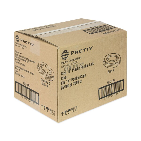 Pactiv Evergreen Portion Cup Lids, Fits 0.5 oz to 1 oz Cups, Clear, PK2500 - YLS1FR