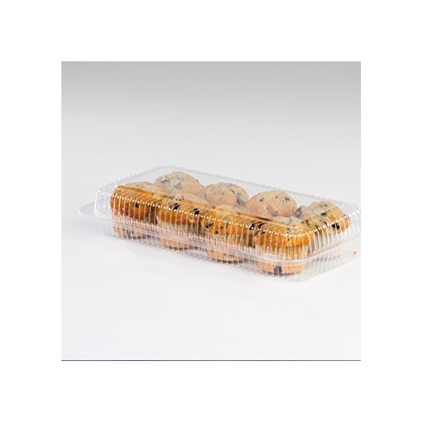 Detroit Forming 12 Compartment Muffin or Cupcake Clear Hinged 13 x 10 3/8 x 3 5/8, 100PK - LBH9222