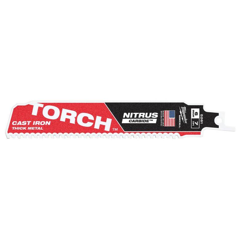 Milwaukee 6 pulgadas 8 TPI TORCH Nitrus Carbide Teeth Metal Cutting SAWZALL Hoja de sierra reciproca (paquete de 5) - 48-00-5561