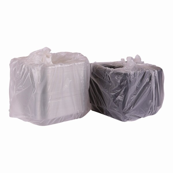 Eco-Products Recycled Content 9 in. Premium Take Out Containers, 42 oz, 9x8.8x1.6, Black/Clear, Plastic, 150PK - EP-PTOR9