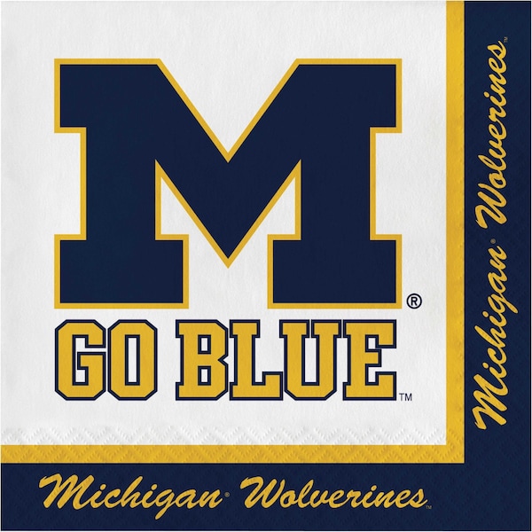 Ncaa 6.5" University of Michigan Napkins PK240, 240PK - 331400