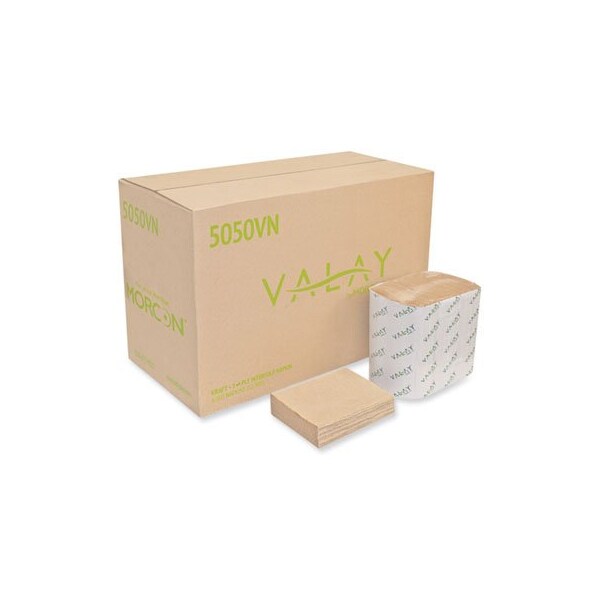 Morcon VALAY INTERFOLDED NAPKINS, 1-PLY, 6.3 X 8.85, KRAFT, 6000PK - 5050VN