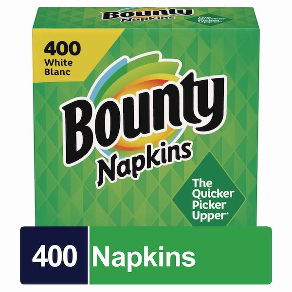 Bounty Quilted Napkins, 2-Ply, 12.1 x 12, White, 400/Pack, 4 Packs/Carton, 4PK - 80335351