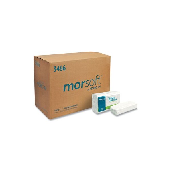 Morcon Morcon, MORSOFT DINNER NAPKINS, 2-PLY, 14.5 X 16.5, WHITE, 3000PK - 3466