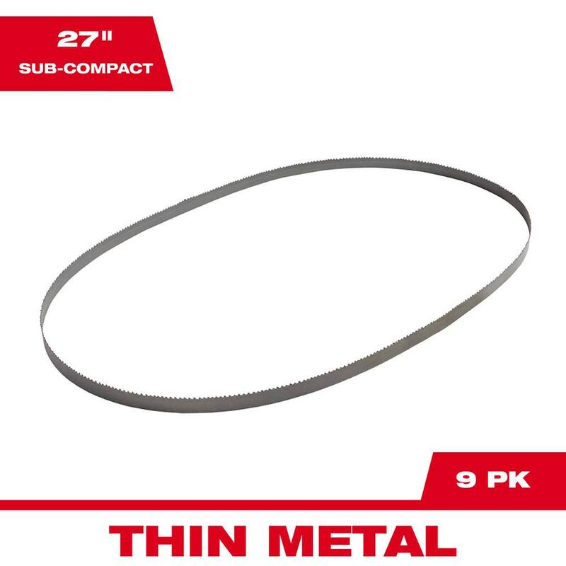 Milwaukee 27 pulgadas 18 TPI Sub Compact Bi-Metal Hoja de Sierra de Banda (paquete de 9) para la sierra de banda M12 - 48-39-0572-48-39-0572-48-39-0572