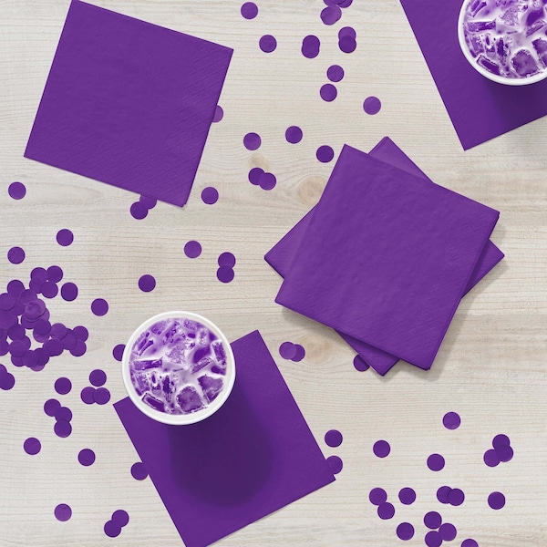 Touch Of Color Amethyst Purple Beverage Napkins, 5"x5", 500PK - 318923