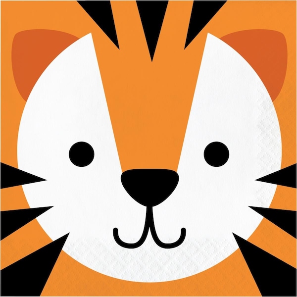 Omg 6.5 x 6.5 in. Tiger Luncheon 1 by 4 Fold 2-Ply Tissue Napkins, 192PK - OM3521430