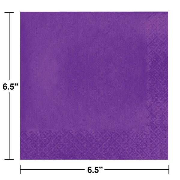 Touch Of Color 6.5" x 6.5" Amethyst Purple Napkins 600 PK - 318929