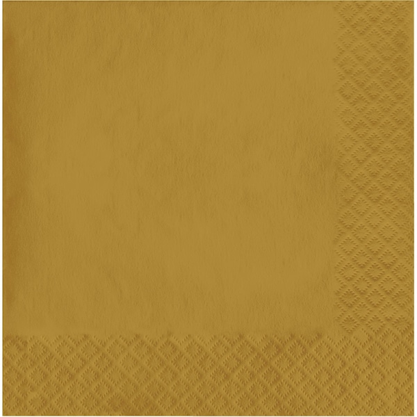 Touch Of Color 6.5" x 6.5" Glittering Gold Napkins 600 PK - 663276B