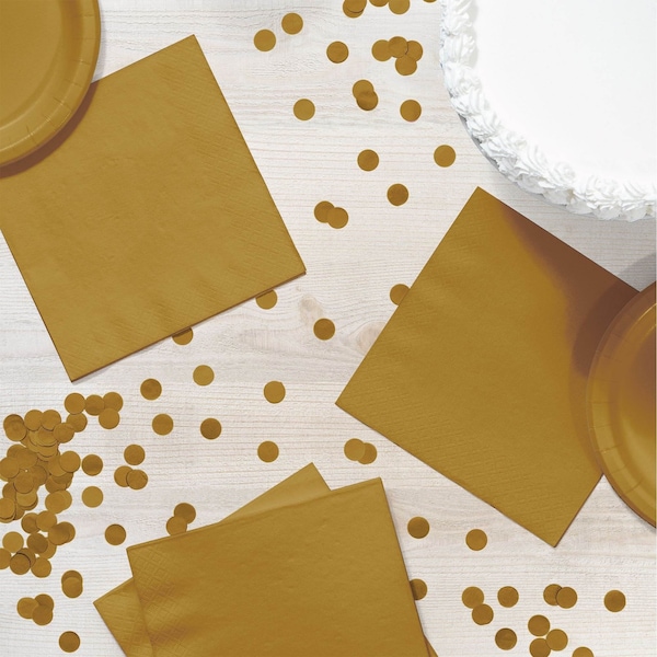 Touch Of Color 6.5" x 6.5" Glittering Gold Napkins 600 PK - 663276B