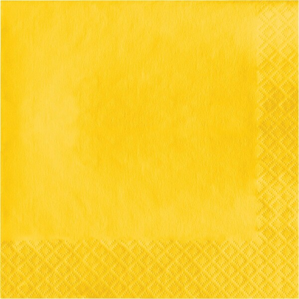 Touch Of Color 6.5" x 6.5" School Bus Yellow Napkins 600 PK - 6691021B