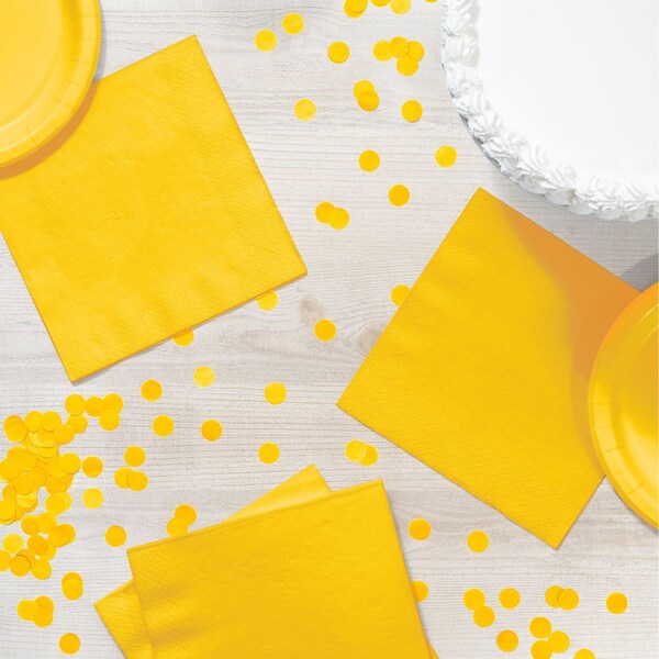Touch Of Color 6.5" x 6.5" School Bus Yellow Napkins 600 PK - 6691021B