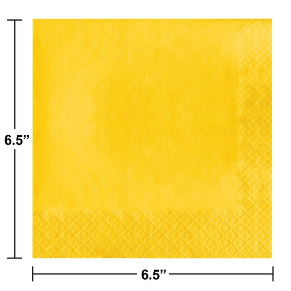 Touch Of Color 6.5" x 6.5" School Bus Yellow Napkins 600 PK - 6691021B