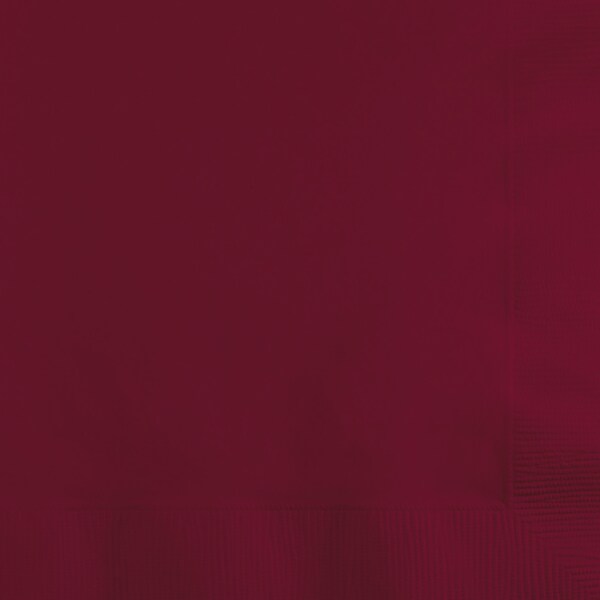 Touch Of Color Burgundy Red Beverage Napkins, 5"x5", 600PK - 803122B