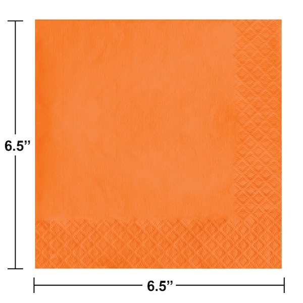 Touch Of Color 6.5" x 6.5" Sunkissed Orange Napkins 600 PK - 139352135