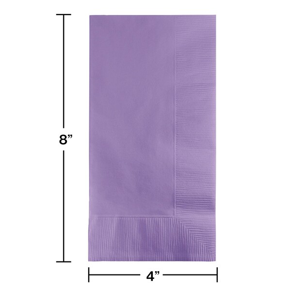 Touch Of Color 4" x 8" Luscious Lavender Purple Dinner Napkins 600 PK - 67193B