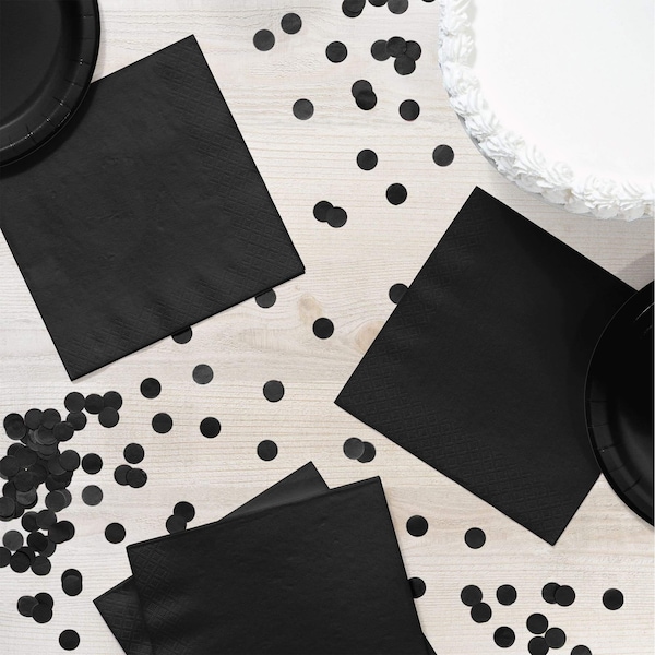 Touch Of Color Black Napkins, 6.5", 500PK - 58134B