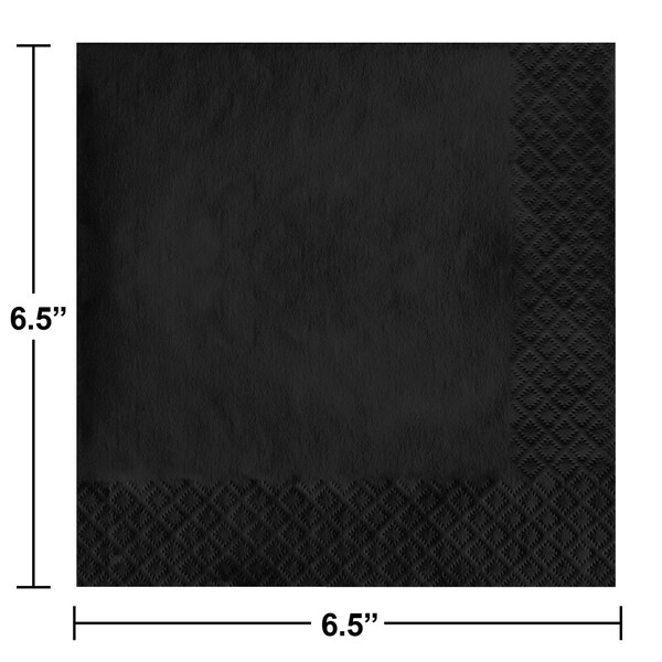 Touch Of Color Black Napkins, 6.5", 500PK - 58134B
