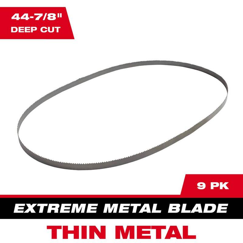 Milwaukee 44-7/8 in. 12/14 TPI Hoja de sierra de cinta portátil para corte de metal extremadamente delgada (paquete de 9) para M18 FUEL/Cableado - 48-39-0611-48-39-0611-48-39-0611