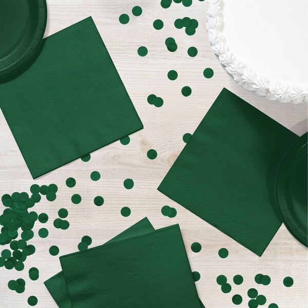 Touch Of Color 6.5" x 6.5" Hunter Green Napkins 600 PK - 663124B