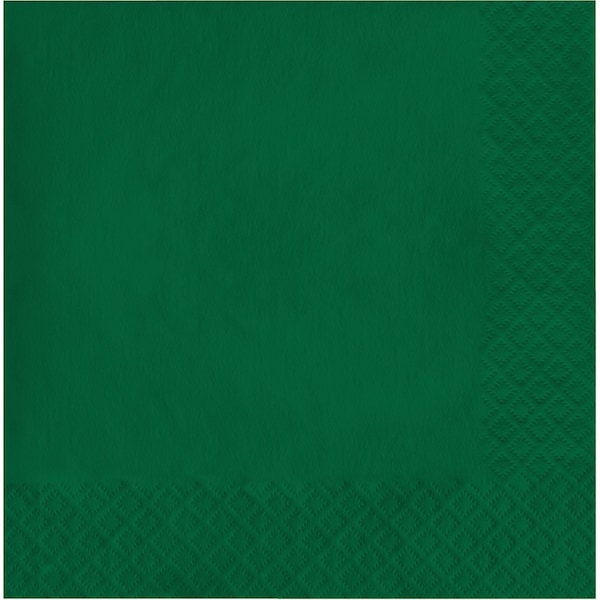 Touch Of Color 6.5" x 6.5" Hunter Green Napkins 600 PK - 663124B