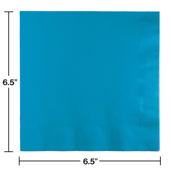 Touch Of Color 6.5" x 6.5" Turquoise Blue Napkins 600 PK - 663131B