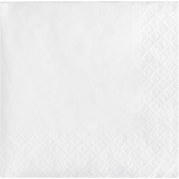 Touch Of Color White Beverage Napkins, 5"x5", 600PK - 139140154