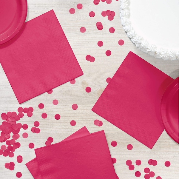 Touch Of Color 6.5" x 6.5" Hot Magenta Pink Napkins 600 PK - 139197135