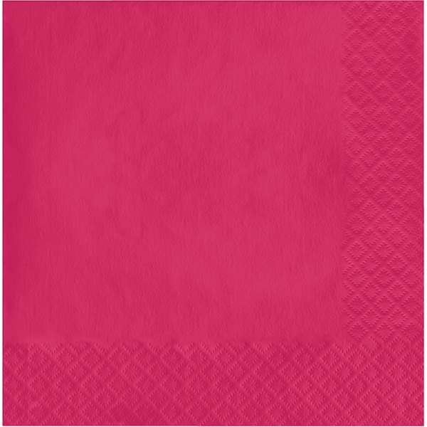 Touch Of Color 6.5" x 6.5" Hot Magenta Pink Napkins 600 PK - 139197135
