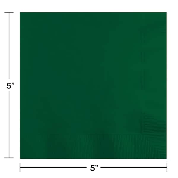Touch Of Color Hunter Green Beverage Napkins, 5"x5", 600PK - 803124B