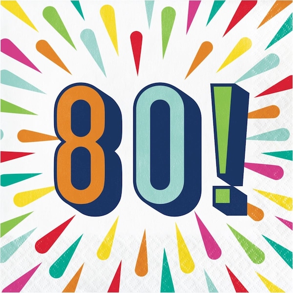 Omg 6.5 x 6.5 in. Birthday Burst 80 Luncheon 1 by 4 Fold 2-Ply Tissue Napkins, 192PK - OM3518020