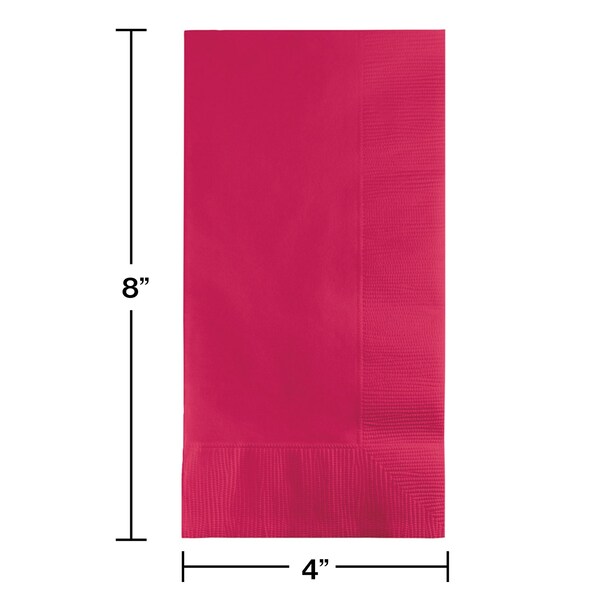Touch Of Color 4" x 8" Hot Magenta Pink Dinner Napkins 600 PK - 67177B