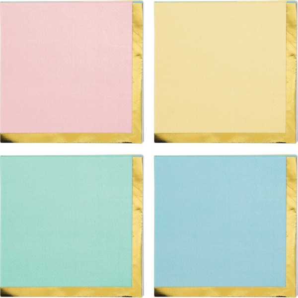 Creative Converting Pastel Celebrations Beverage Napkins, 5"x5", 192PK - 346321
