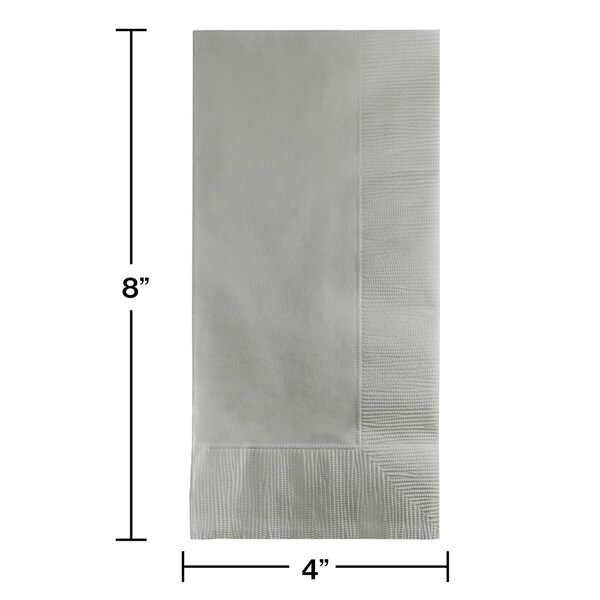 Touch Of Color 4" x 8" Shimmering Silver Dinner Napkins 600 PK - 673281B