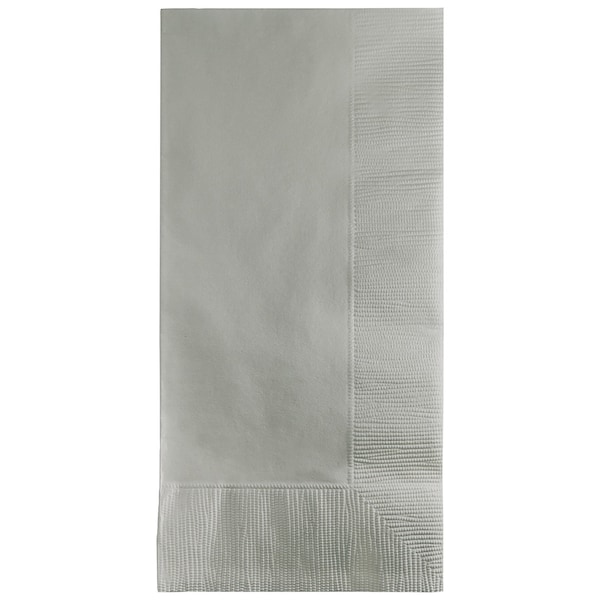 Touch Of Color 4" x 8" Shimmering Silver Dinner Napkins 600 PK - 673281B