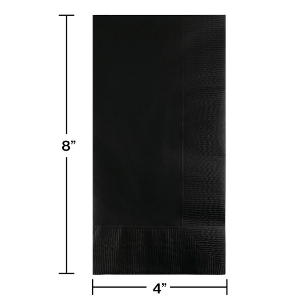 Touch Of Color 4" x 8" Black Dinner Napkins 600 PK - 67134B
