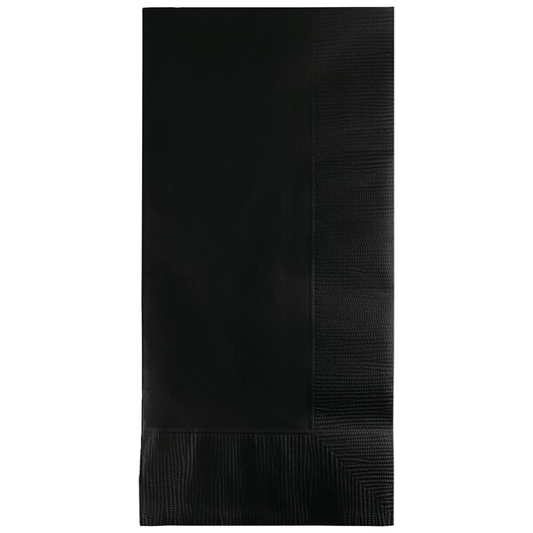 Touch Of Color 4" x 8" Black Dinner Napkins 600 PK - 67134B