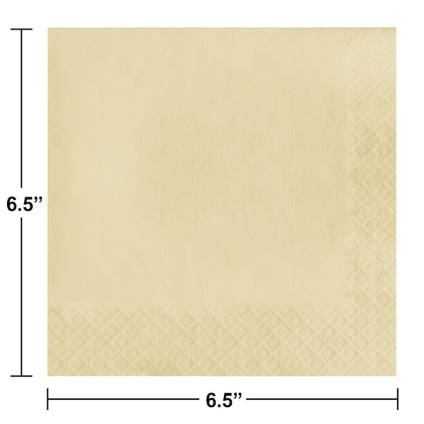 Touch Of Color Ivory Napkins 3 ply, 6.5", 500PK - 58161B