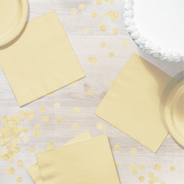 Touch Of Color Ivory Napkins 3 ply, 6.5", 500PK - 58161B